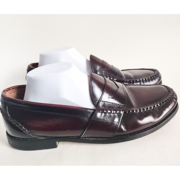 Russell Moccasin Co Red Leather Classic Penny Loafers Size 13 EE Wide Burgundy - Picture 3 of 11